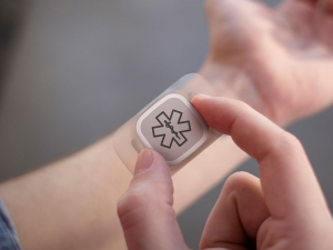 Wearable medical monitors could help doctors track patients' recovery.