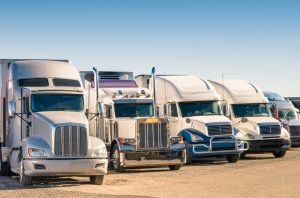 Generic semi Trucks at a parking lot