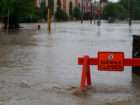 Sidewalk closed due to flooding